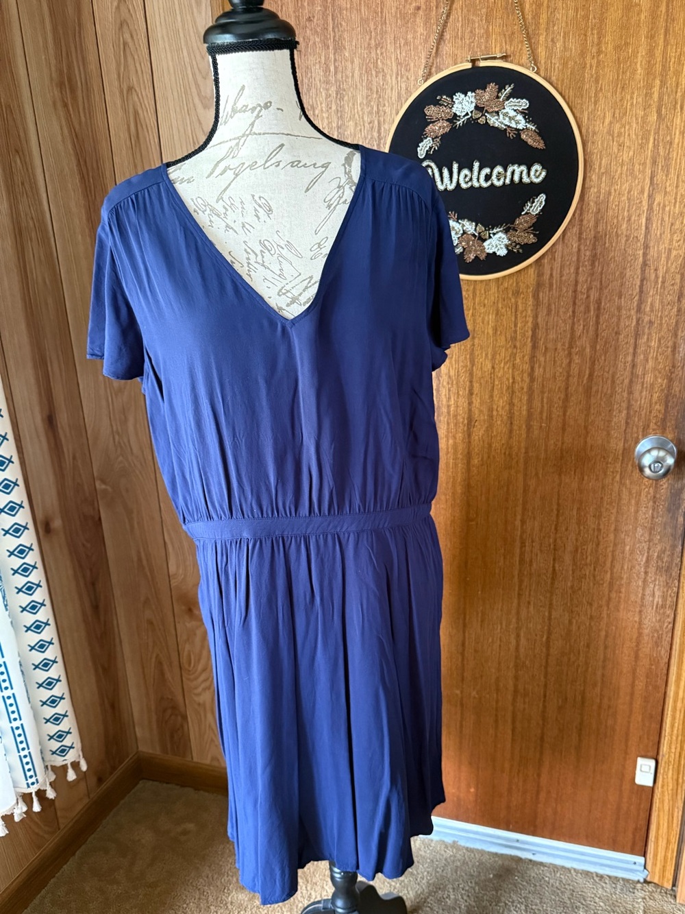 Old Navy Navy Blue V-Neck Dress
